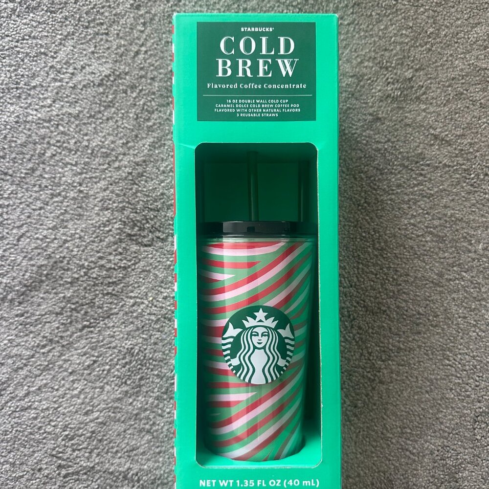 Starbucks Limited Edition 16oz Double Wall Tumbler Cold To Go Cup with Cold Brew